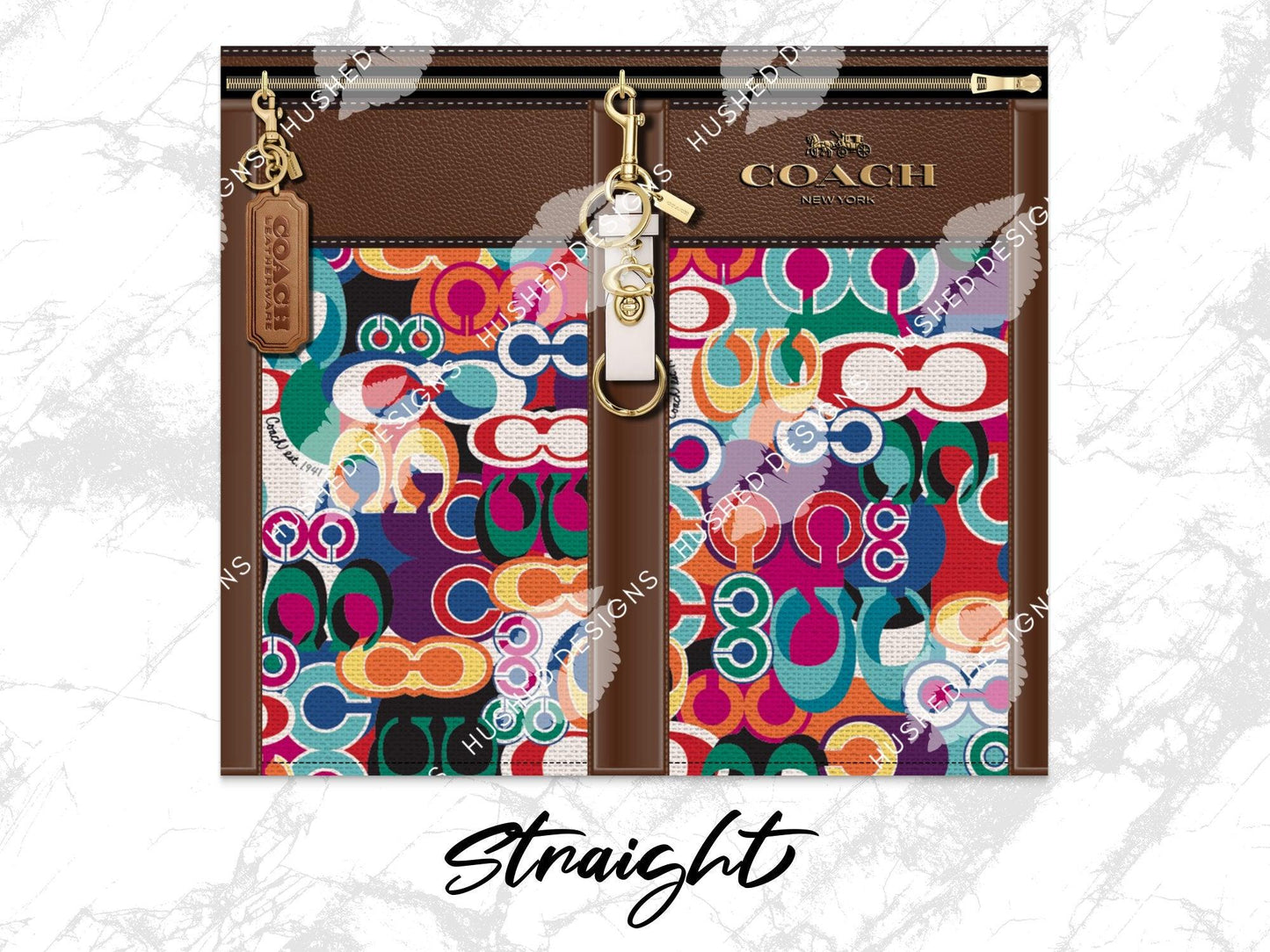 NY Coach Rainbow Monogram Fabric Texture - Hushed Designs