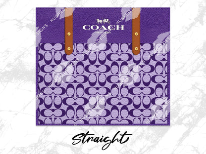 NY Coach Purple Monogram Leather Texture - Hushed Designs