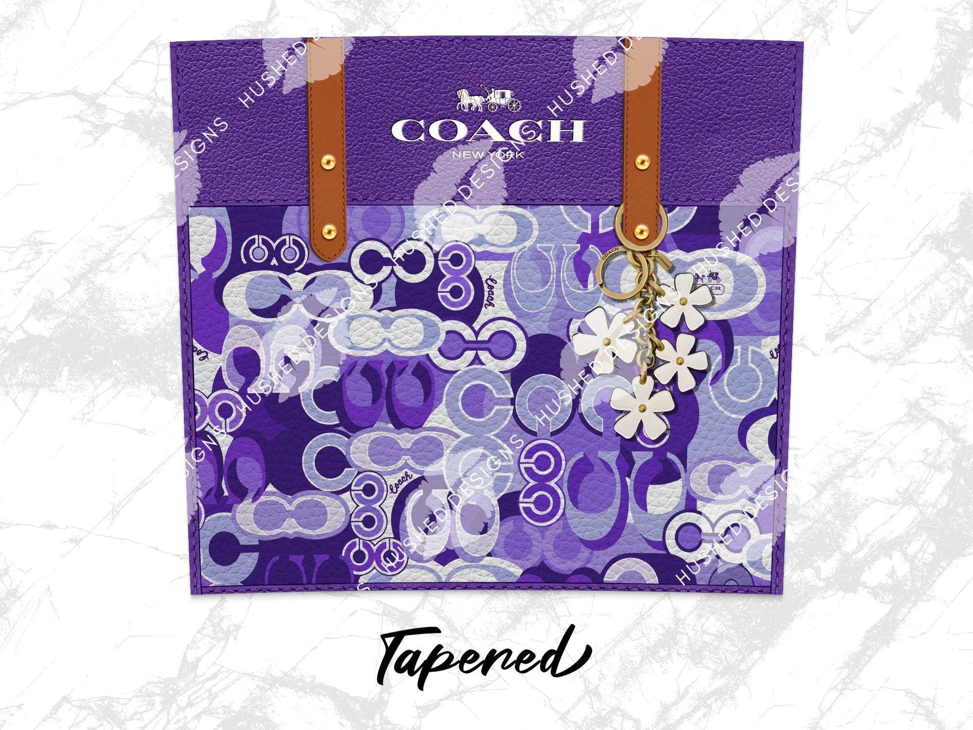 NY Coach Purple Monogram Leather Texture - Hushed Designs