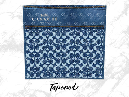 Coach Patterned Fabric Wallet, Designer Blue Monogram Clutch, Luxury Zip Around Purse, Gift for Her, Stylish Accessory