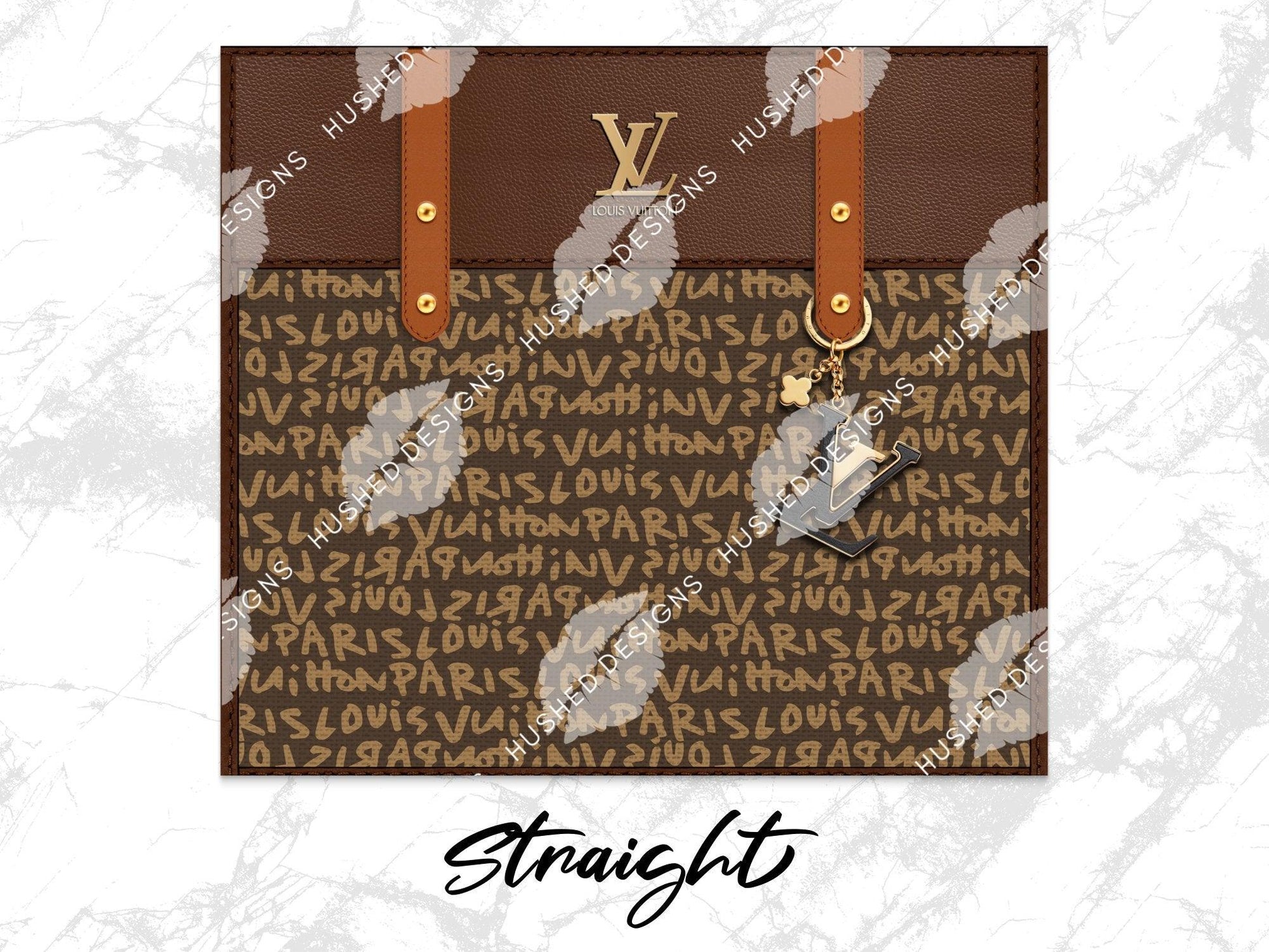 LV Brown Graffiti Monogram Fabric Texture - Hushed Designs