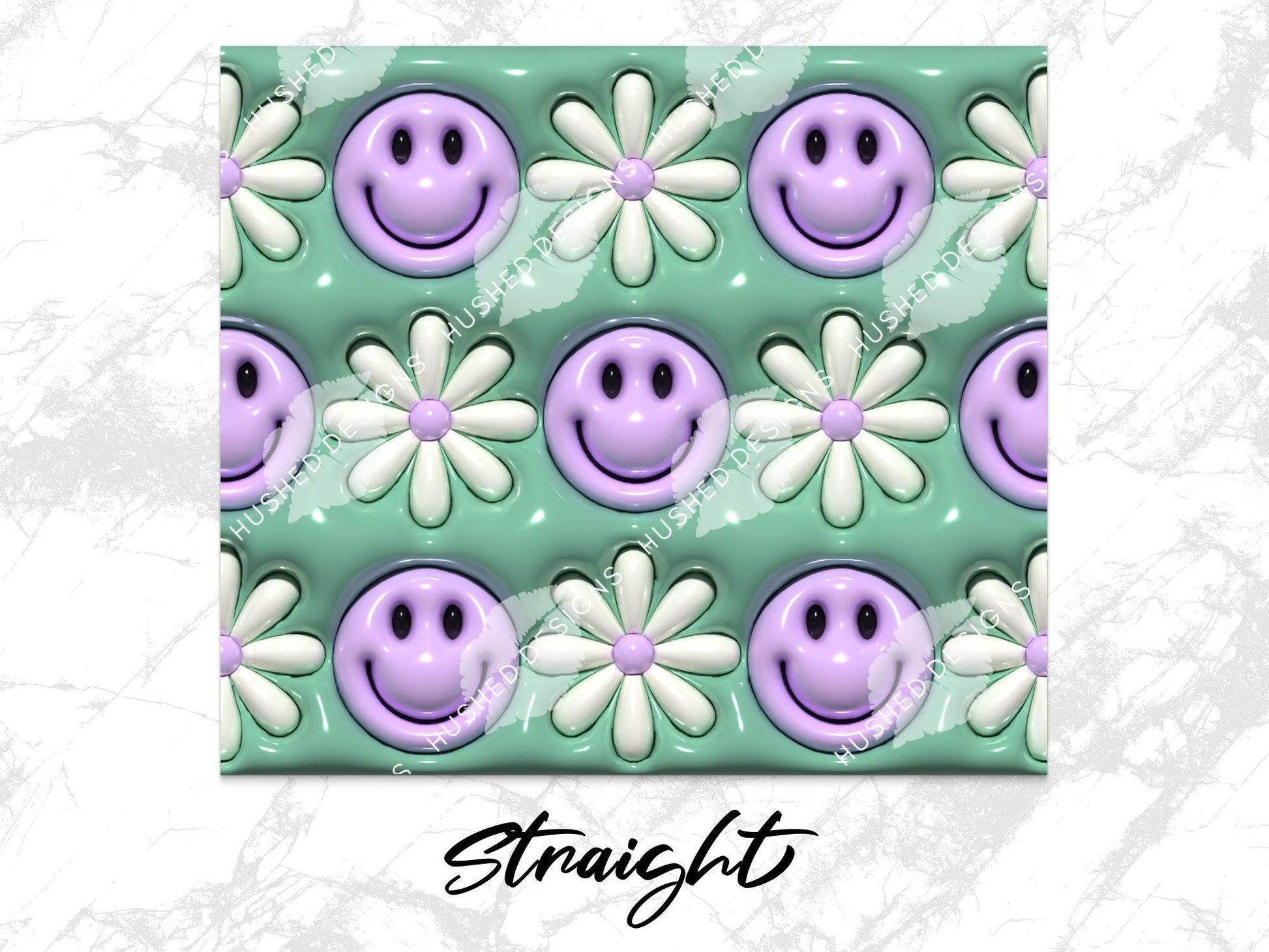 Smiley Face Pastel Green 3D Puff - Hushed Designs