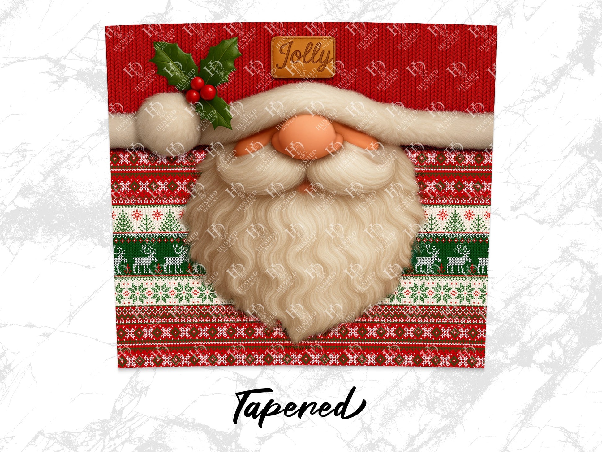 Festive Santa Claus Face Mask, Christmas Holiday Reusable Face Covering, Washable Winter Themed Mask with Holly Decoration