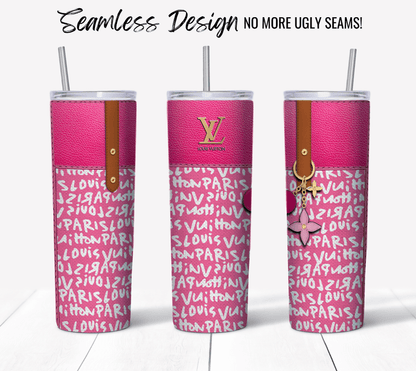 LV Pink Graffiti Monogram Fabric Texture - Hushed Designs