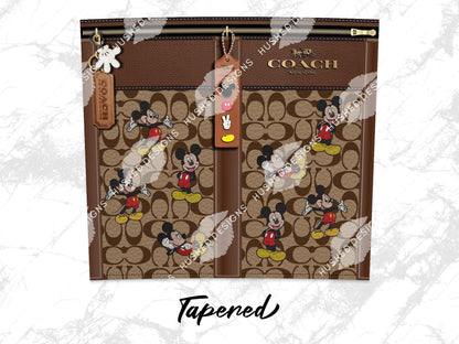 NY Coach Brown Monogram with Mickey Leather Texture - Hushed Designs