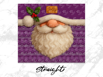 Christmas Santa Claus Wall Art, Festive Holiday Decor, Purple Background, Unique Santa Illustration