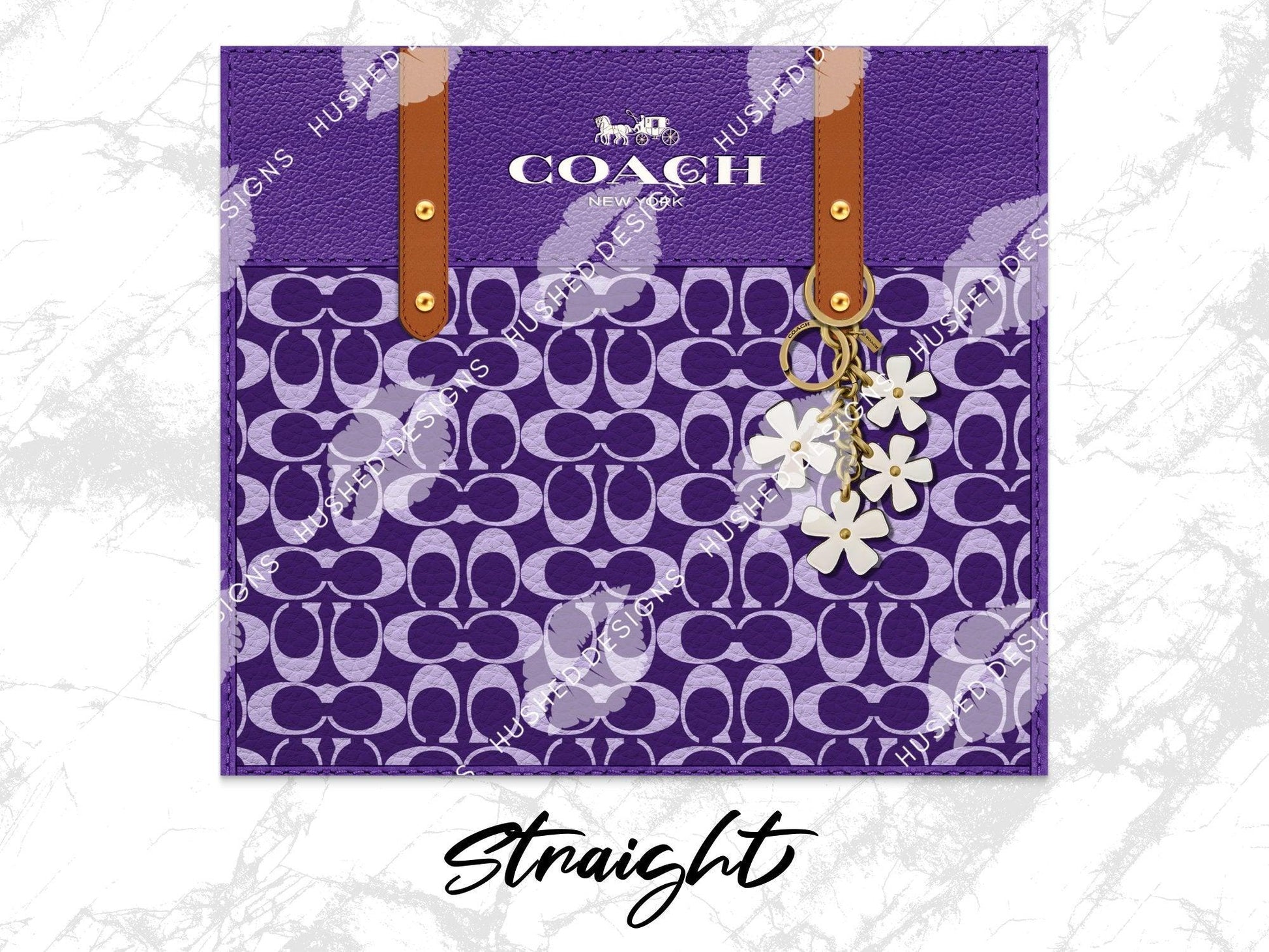 NY Coach Purple Monogram Leather Texture - Hushed Designs