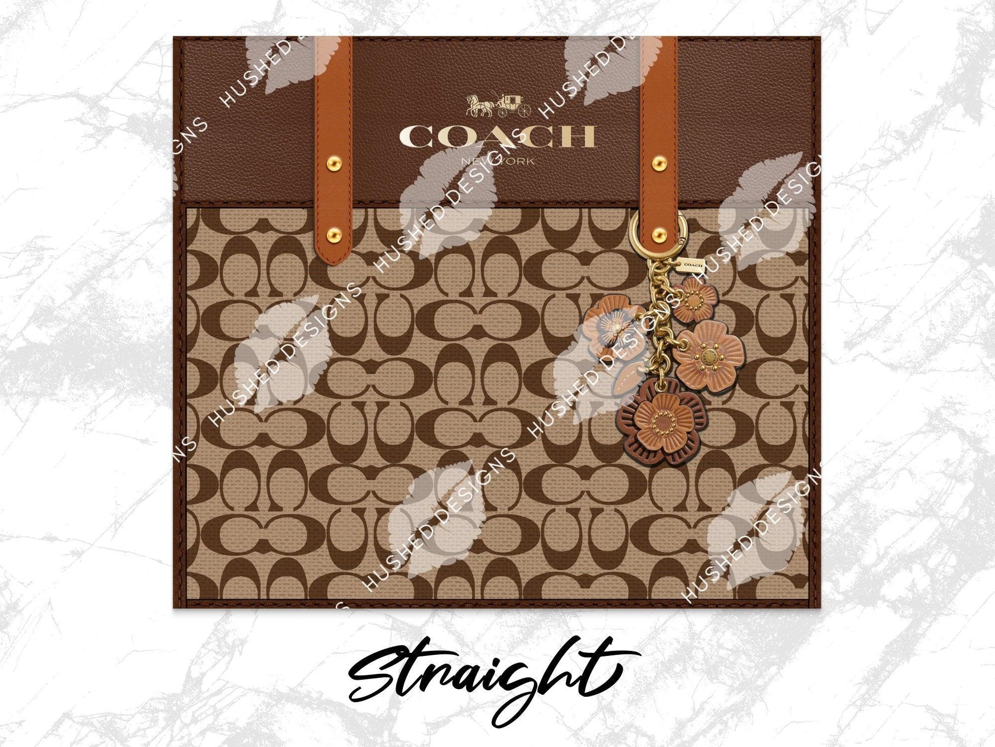 NY Coach Brown Monogram Fabric Texture - Hushed Designs