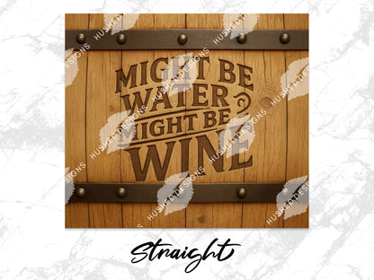 Rustic Wooden Sign Wall Decor, 'Might Be Water Might Be Gin' Quote, Funny Kitchen Art