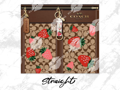 NY Coach Brown Monogram with Strawberries Plain - Hushed Designs