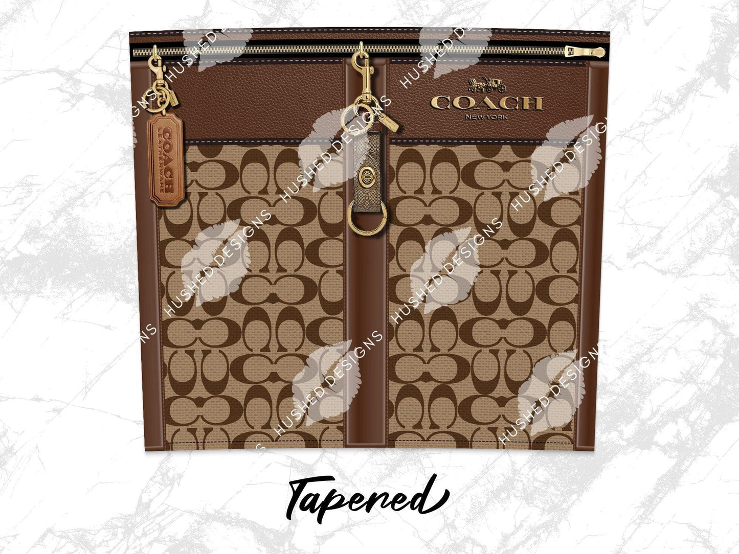 NY Coach Brown Monogram Fabric Texture - Hushed Designs