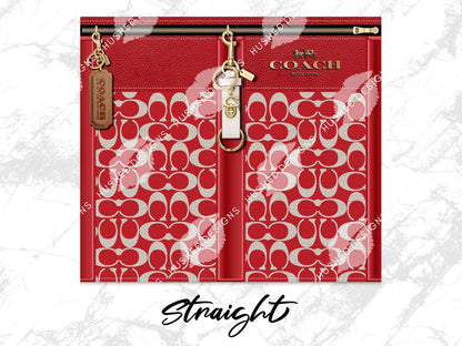 NY Coach Red Monogram Fabric Texture - Hushed Designs