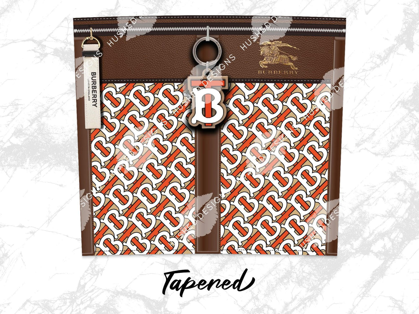 Burberry Orange and White Monogram - Hushed Designs