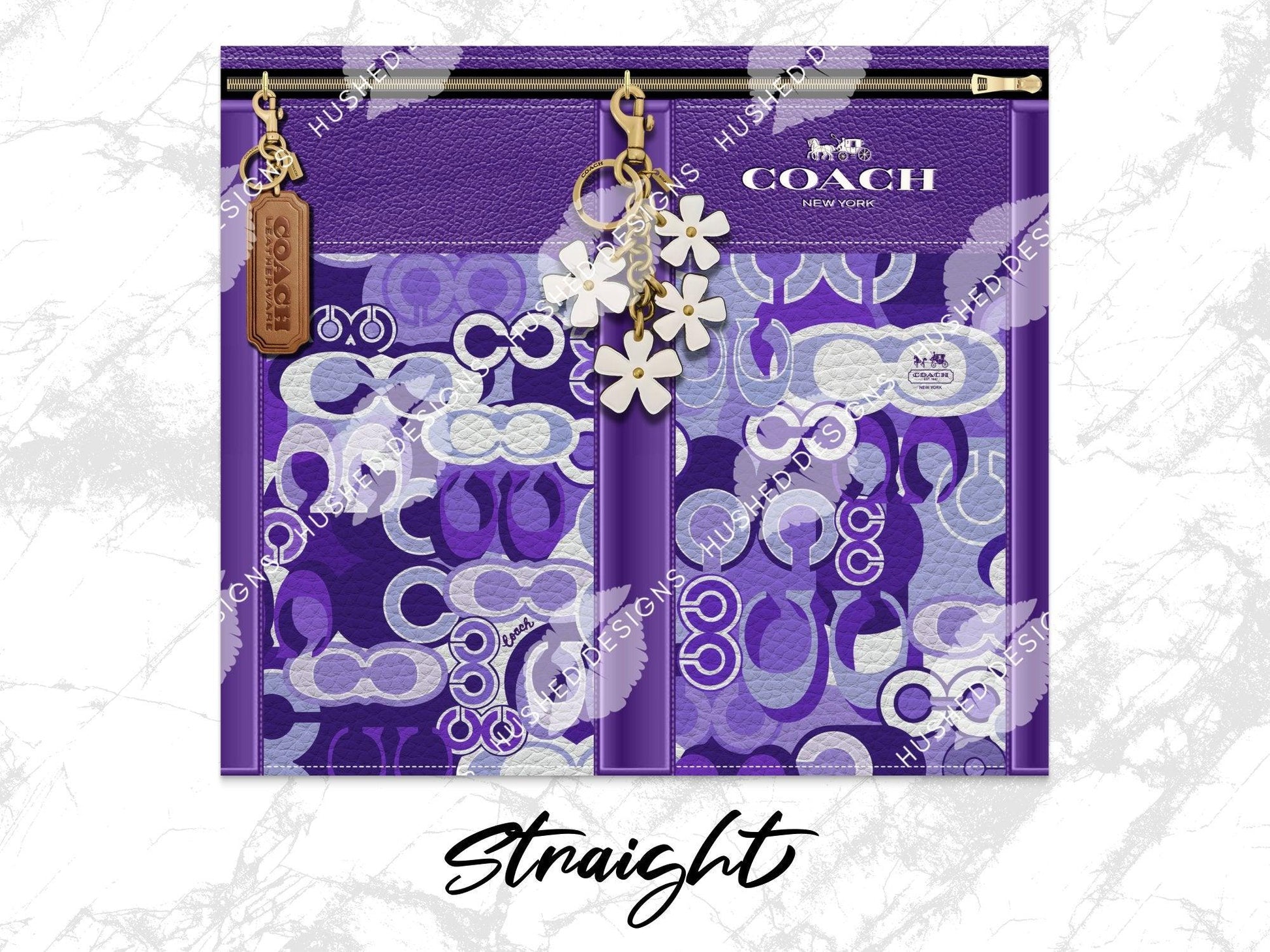 NY Coach Purple Monogram Leather Texture - Hushed Designs