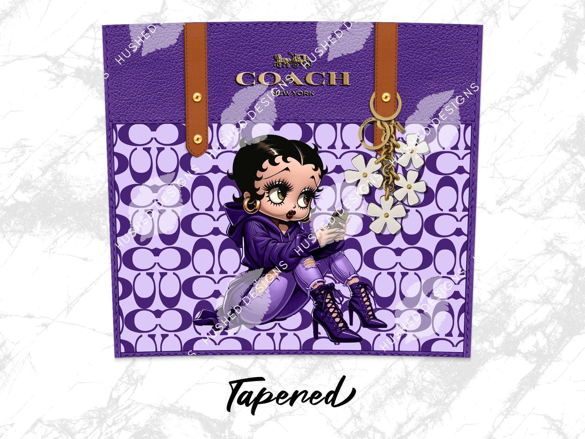 NY Coach Purple Monogram with Betty Boop Plain - Hushed Designs