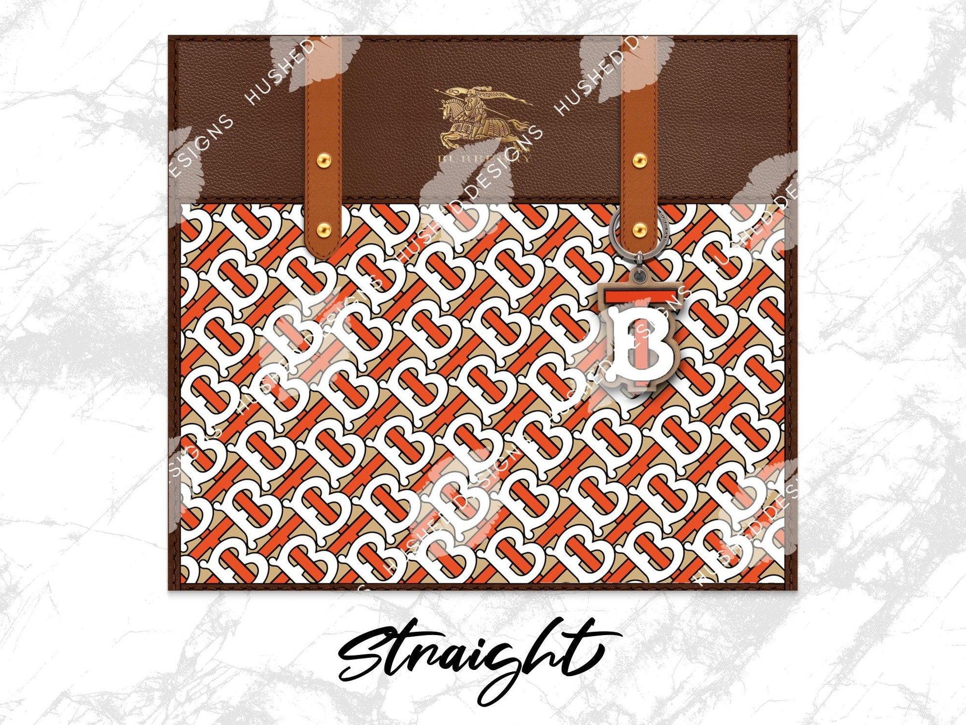 Burberry Orange and White Monogram - Hushed Designs