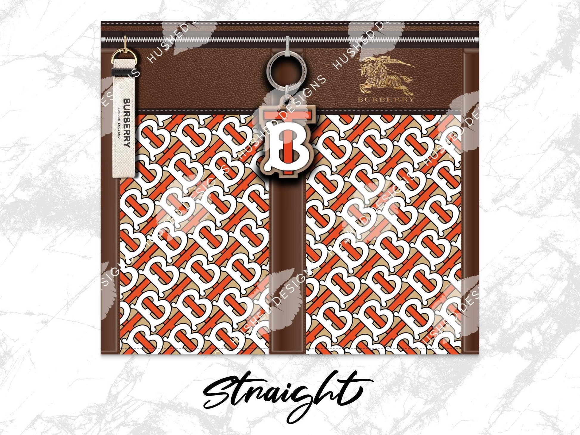 Burberry Orange and White Monogram - Hushed Designs