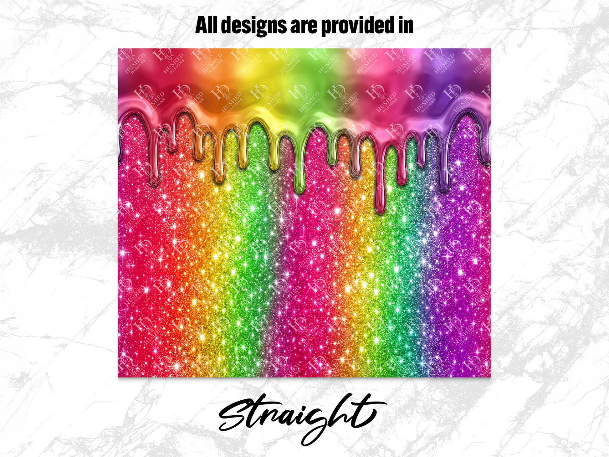 Rainbow Glitter Drip Straight Tumbler Wrapper product type