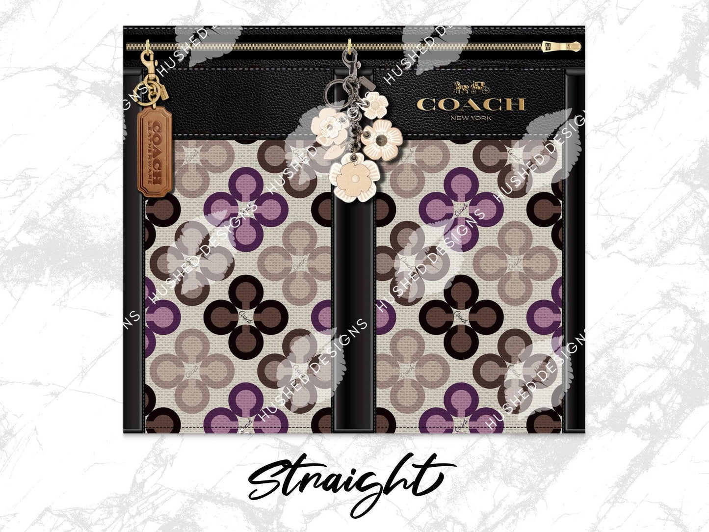 NY Coach Flower Monogram Fabric Texture - Hushed Designs