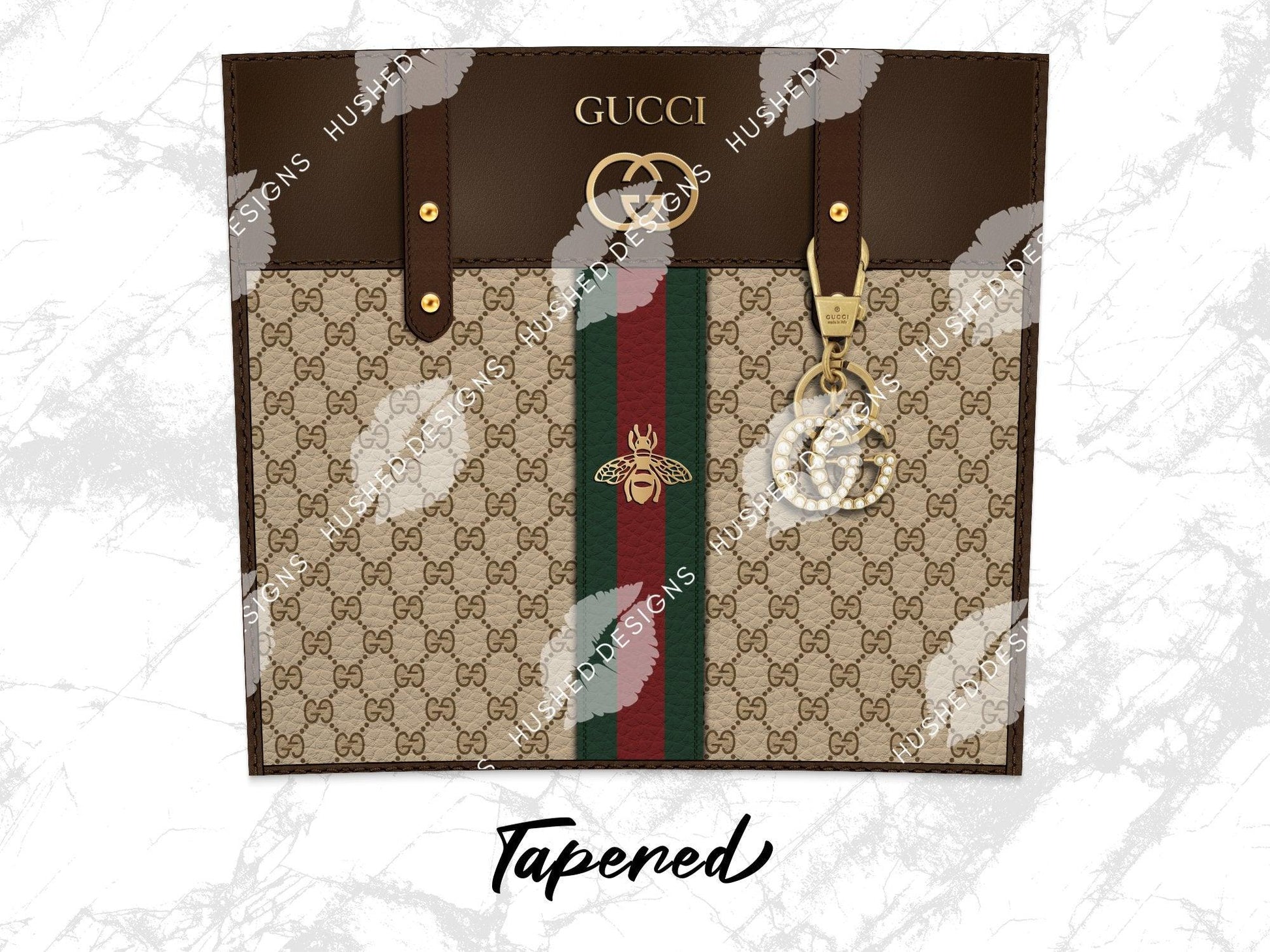 Gucci Dark Brown Monogram Leather Texture - Hushed Designs