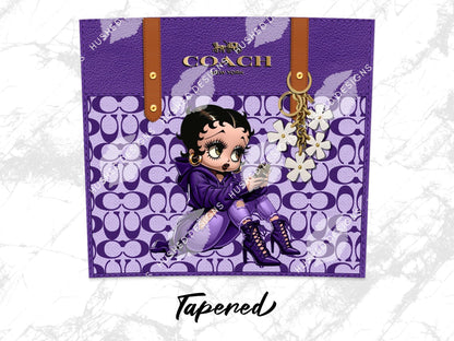 NY Coach Purple Monogram with Betty Boop Fabric Texture - Hushed Designs