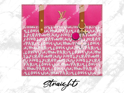 LV Pink Graffiti Monogram Designer Purse with Leather Texture - Hushed Designs