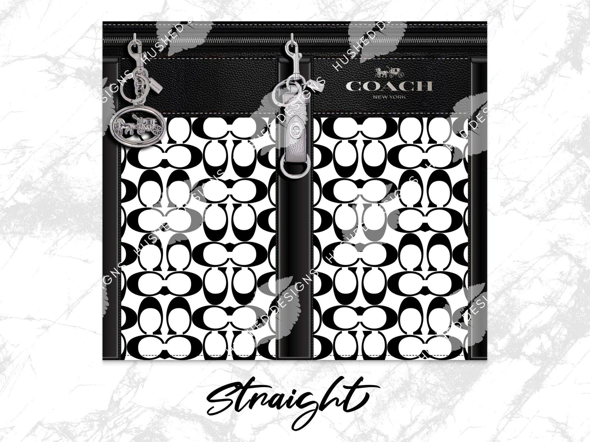 NY Coach Black and White Monogram Plain - Hushed Designs