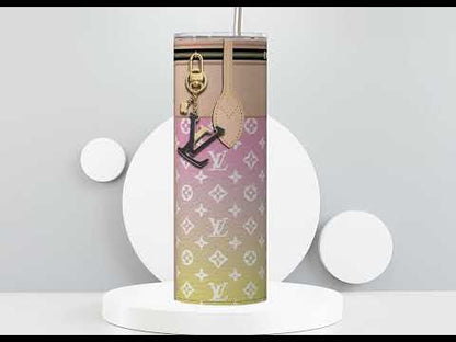 LV Beige By The Pool Lunch Tote and Tumbler Set Leather Texture