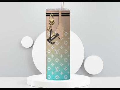 LV Beige By The Pool Lunch Tote and Tumbler Set Leather Texture