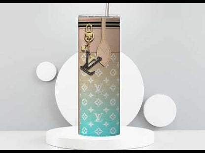 LV Beige By The Pool Lunch Tote and Tumbler Set Fabric Texture