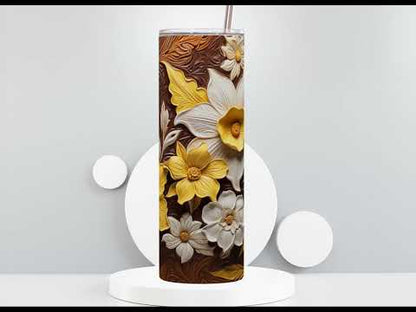 Daffodil Flowers Tooled Leather