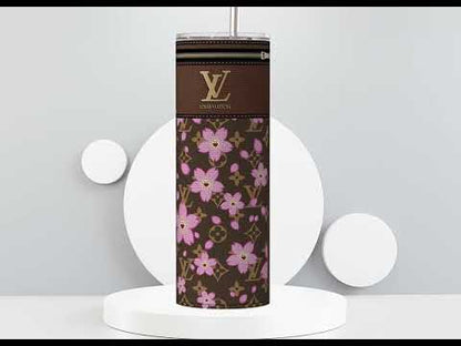 LV Brown Cherry Blossom Fabric Texture