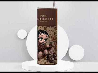 NY Coach Brown Monogram with Betty Boop Plain