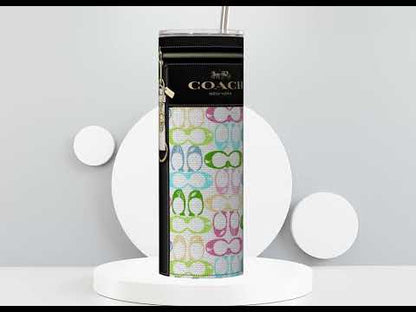 NY Coach Pastel Monogram Fabric Texture