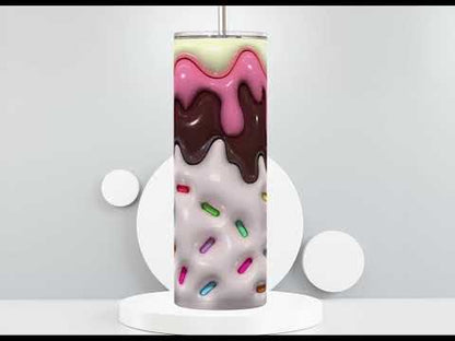 Pink and Chocolate with Sprinkles 3D Puff
