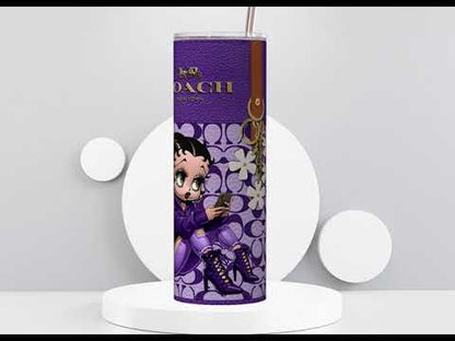 NY Coach Purple Monogram with Betty Boop Leather Texture