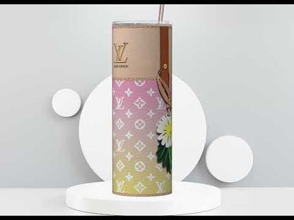 LV Beige By The Pool Lunch Tote and Tumbler Set Leather Texture