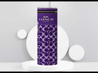 NY Coach Purple Monogram Leather Texture