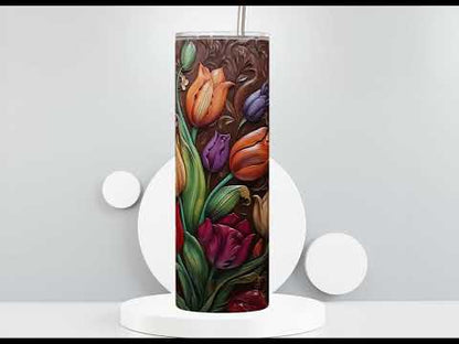 Tulip Flowers Tooled Leather