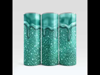 Glitter Drip Tumbler Wraps Bundle 20 oz | 18 Color Sublimation PNGs (Digital Download)