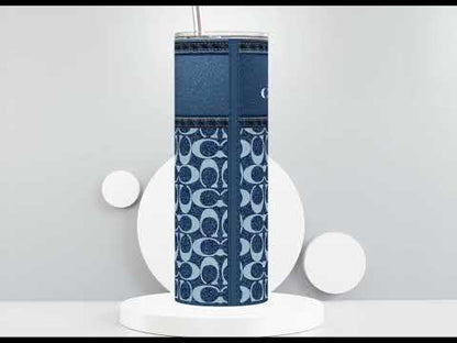 NY Coach Denim Monogram Fabric Texture - Left Seam (Custom Name on Back)