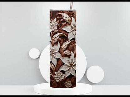 Lily Flowers Tooled Leather
