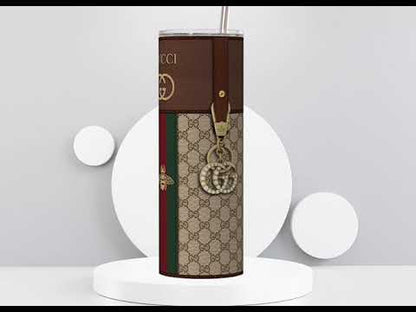 Gucci Brown Monogram Leather Texture