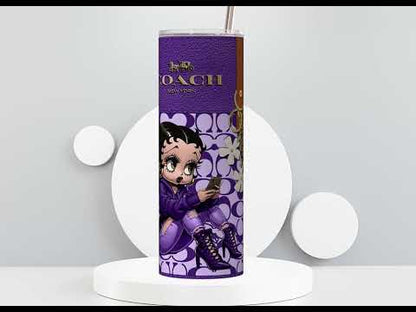 NY Coach Purple Monogram with Betty Boop Plain