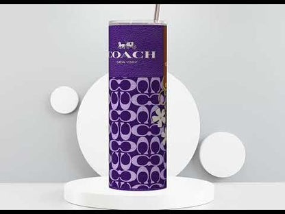 NY Coach Purple Monogram Fabric Texture