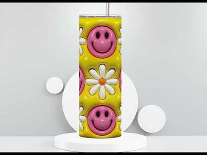 Smiley Face Yellow 3D Puff